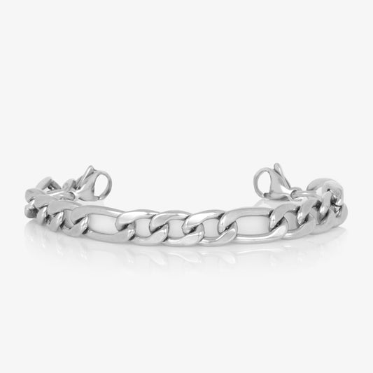 Napoli Medical ID Bracelet. Chain with 3/8” x 1/4” and 5/8” x 1/4” silver-tone stainless links and lobster clasps on each end