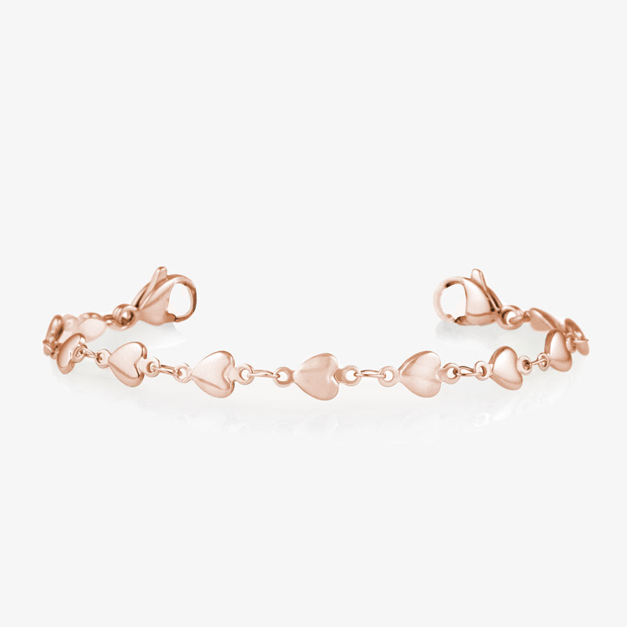 Delicate rose gold heart chain medical alert bracelet