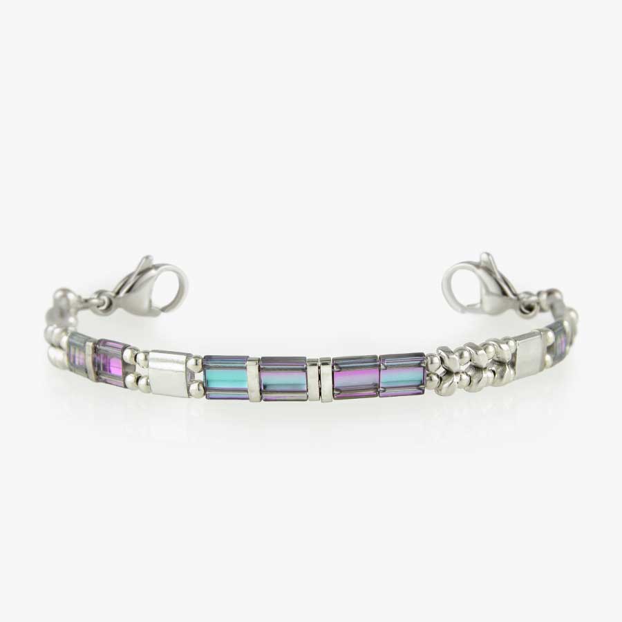 Medical alert bracelet with pastel beads without ID tag 