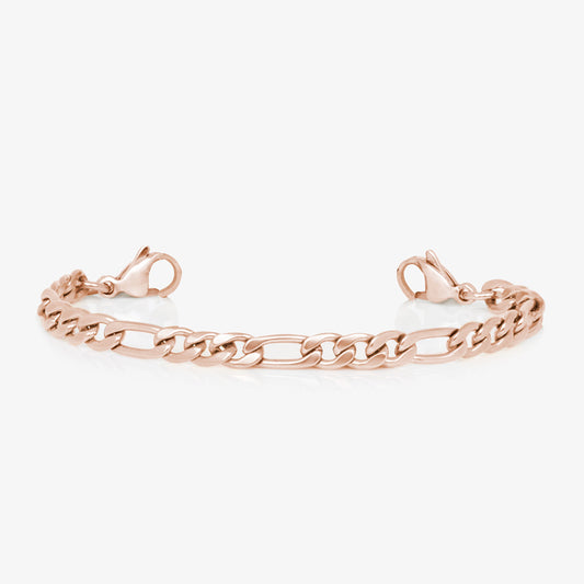 Small and delicate cuban chain with rose gold plated stainless steel