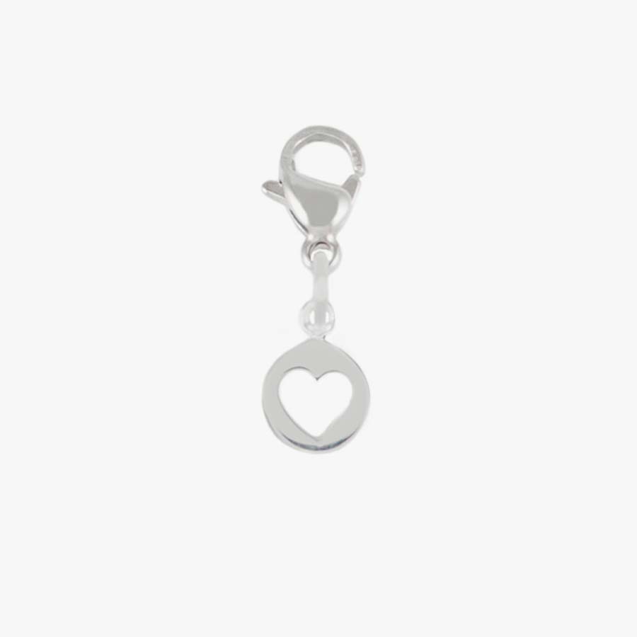 Sterling silver heart charm with lobster clasp