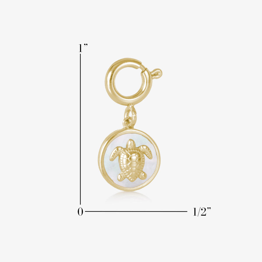 Sea Turtle charm measuring onei nch by one half inch