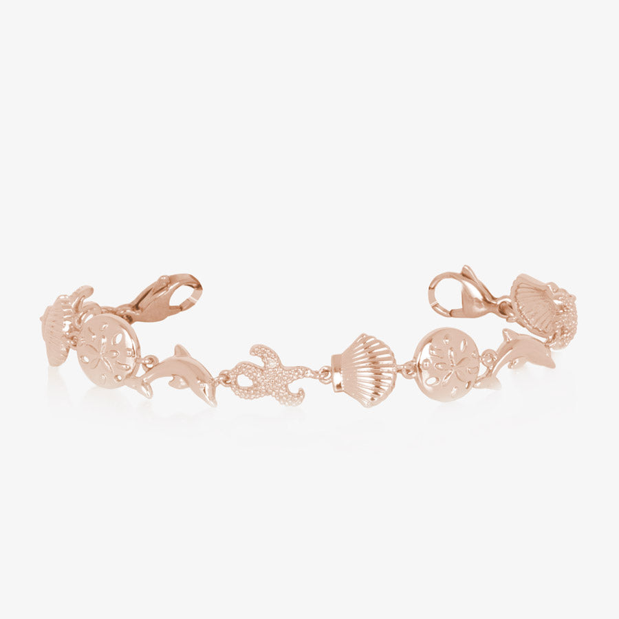 Rose GOld tones medical ID chain with sea life shaped links