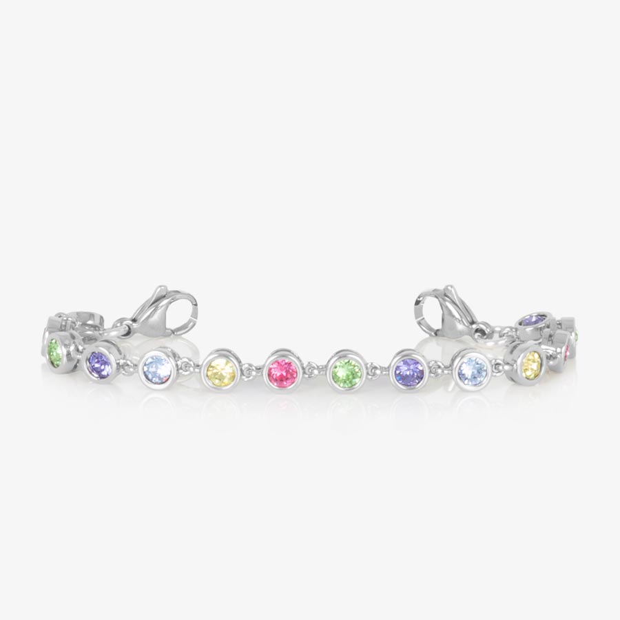 Ella Medical ID Bracelet in Multi Crystal and Silver