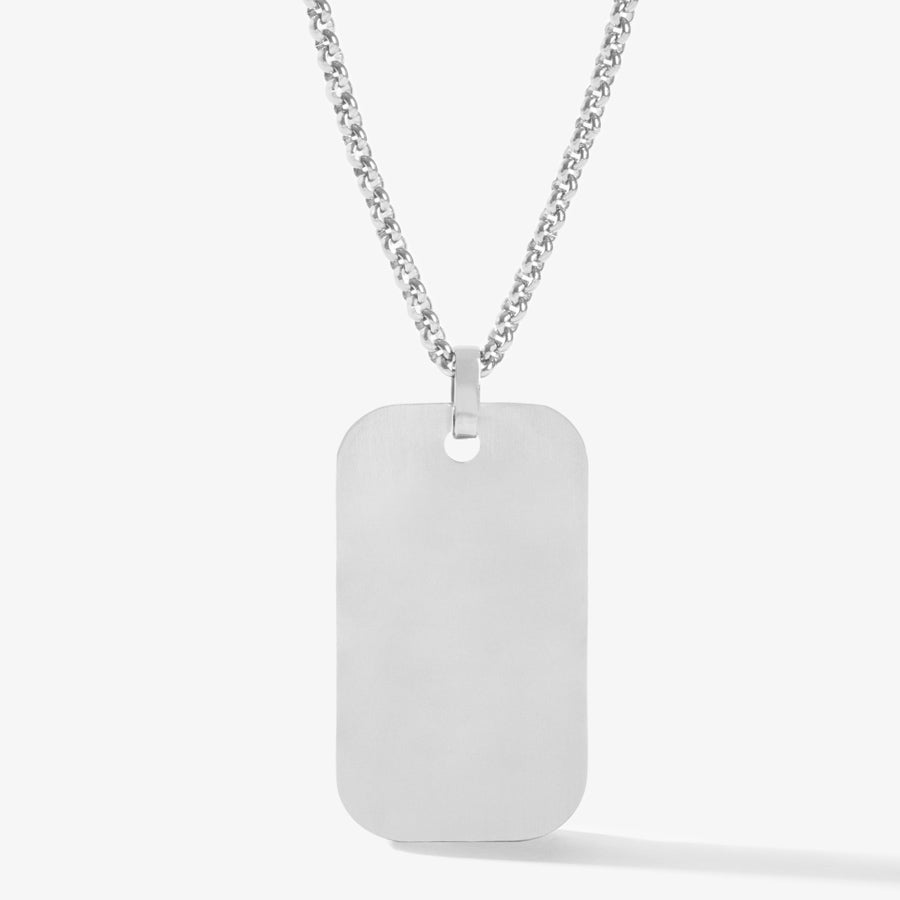 Blank back of stainless steel medical ID alert dog tag necklace for men