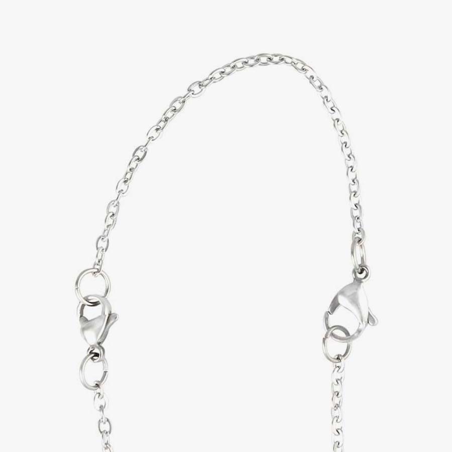 Stainless steel linked chain with a lobster clasp that extends the length of a necklace