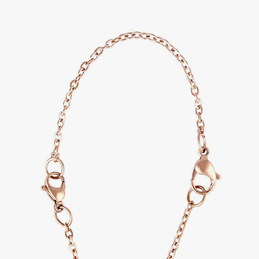 Rose gold tone chain with a lobster clasp that is meant to extend the length of your necklace