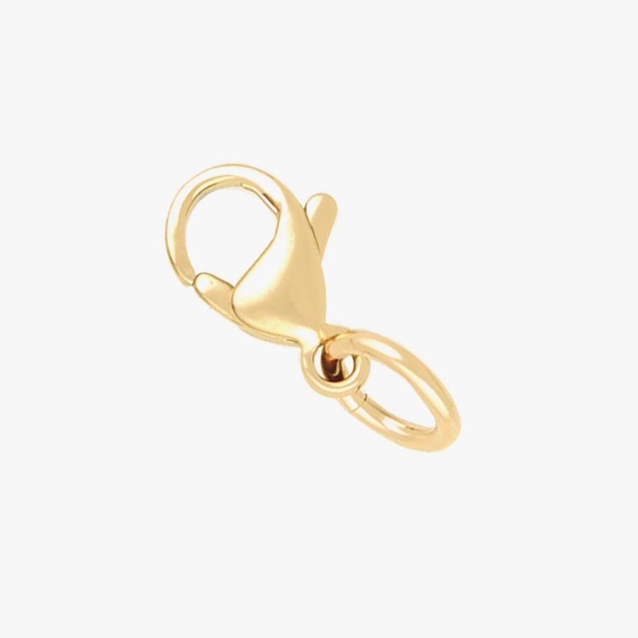 Gold tone lobster clasp with attached jump ring