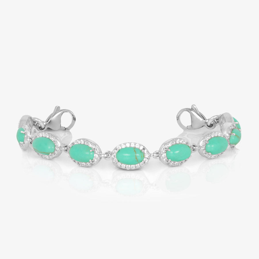 Turquoise and sterling silver medical ID chain bracelet