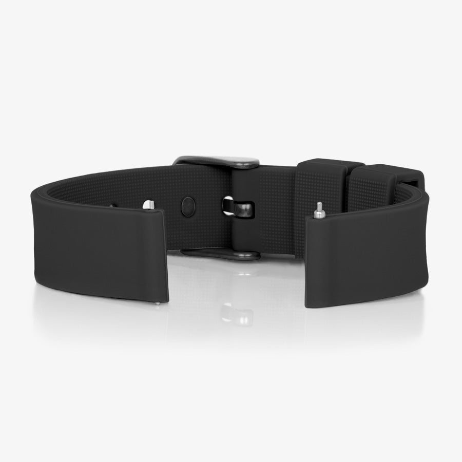 Black silicone ActiveWear Trek band with buckle closure