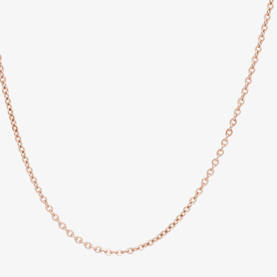 Rose gold tone flat oval necklace chain