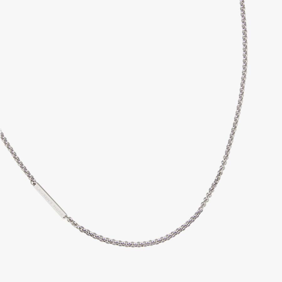 Stainless steel rolo necklace replacement chain on white background