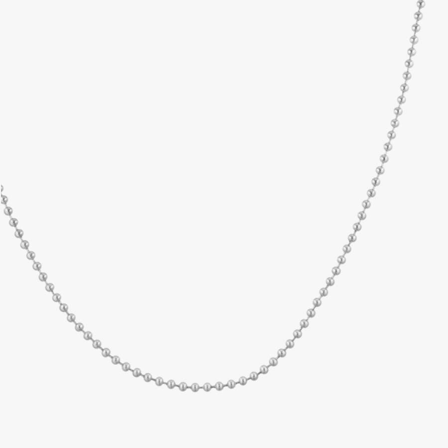 The Replacement Ball Chain Necklace is a silver-tone stainless steel ball chain that comes in  4&quot;, 18&quot;, and 24&quot; lengths