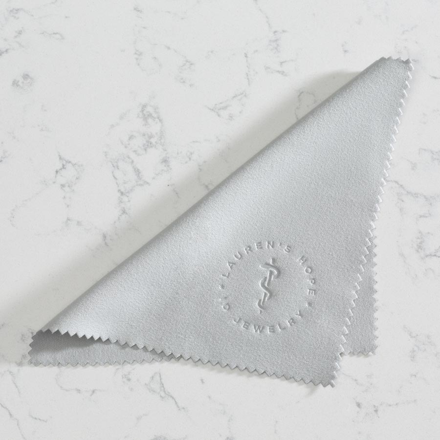 Jewelry Polishing Cloth with the Lauren's Hope Medical ID Logo imprinted.