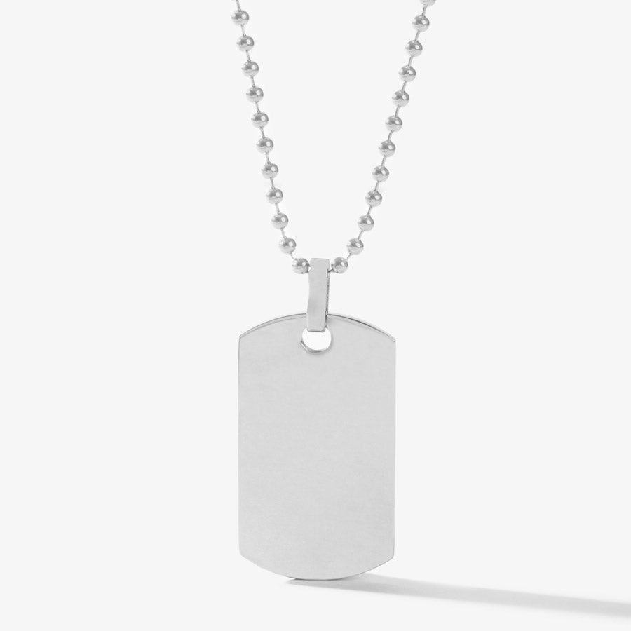 Blank back of stainless steel medical ID alert dog tag necklace